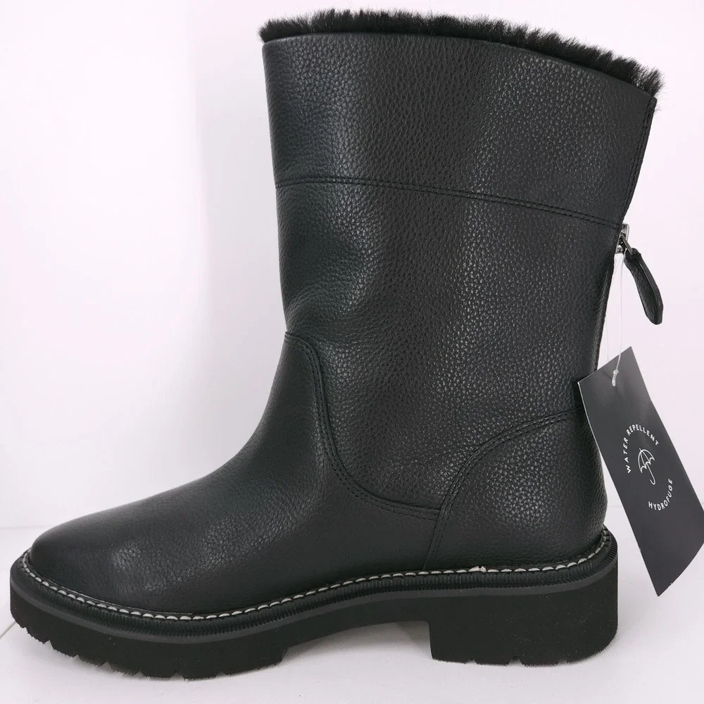 Naturalizer Sense Black Leather Ankle Winter Booties Womens Size 9.5‎ WW
